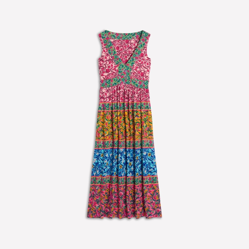 Boden Olympia Jersey Maxi Dress Multi Floral Size 14R Boho Stretch NWOT $195 - Picture 7 of 7